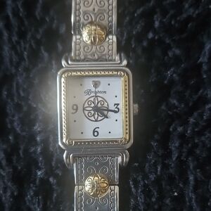Brighton Silver and Gold Watch with White Face